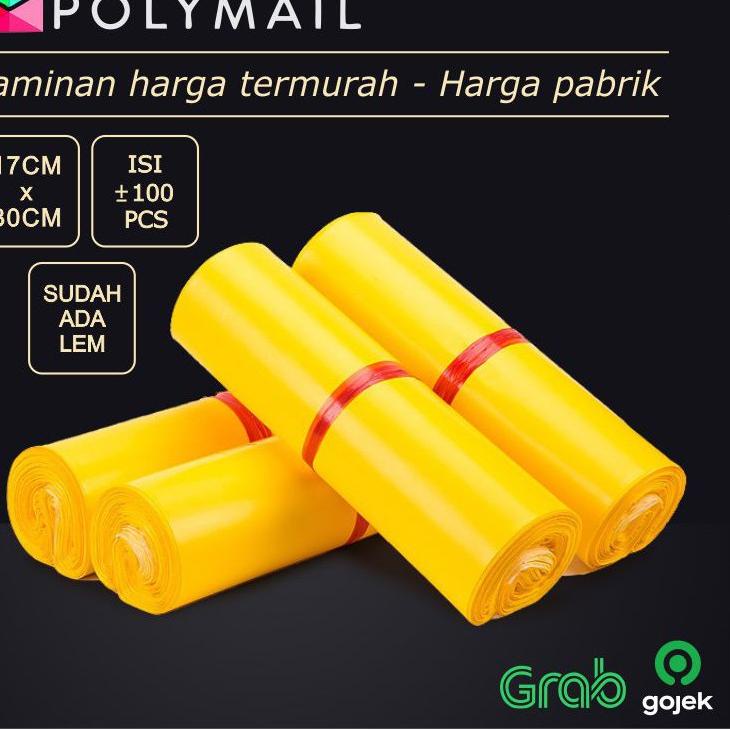 

Baru - POLYMAILER ±100PCS 17x30CM YELLOW SEMI GLOSSY PLASTIK POLYMAILER KUNING ..