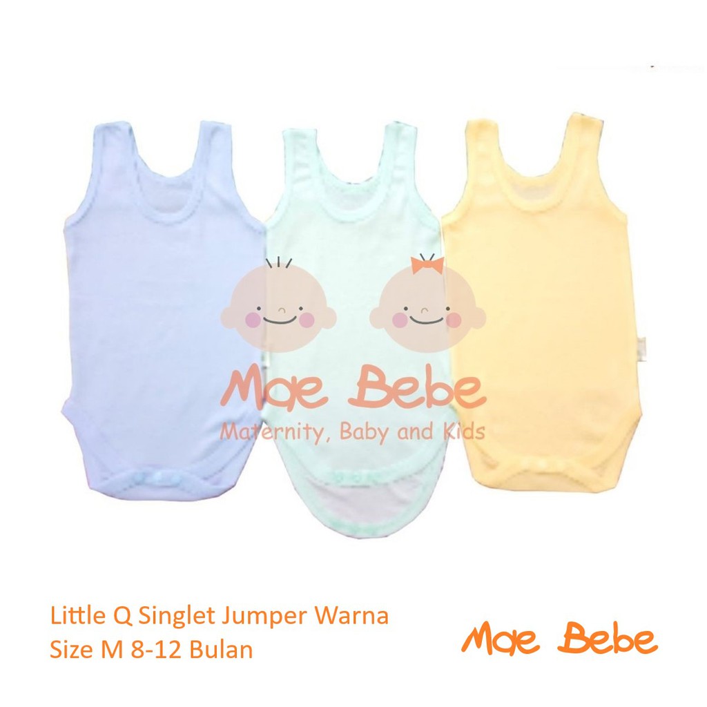 [Size M] Little Q Singlet Jumper Warna Baby Kaos Dalam Bayi 8-12 Bulan