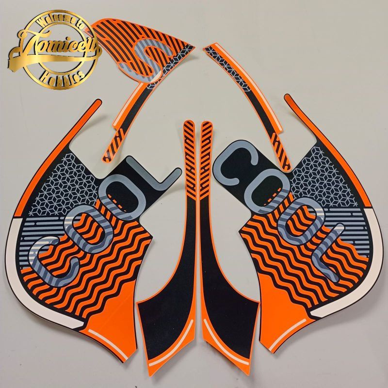stiker decal striping motor honda scoopy 2022 sporty hitam orange list body standar berkualitas