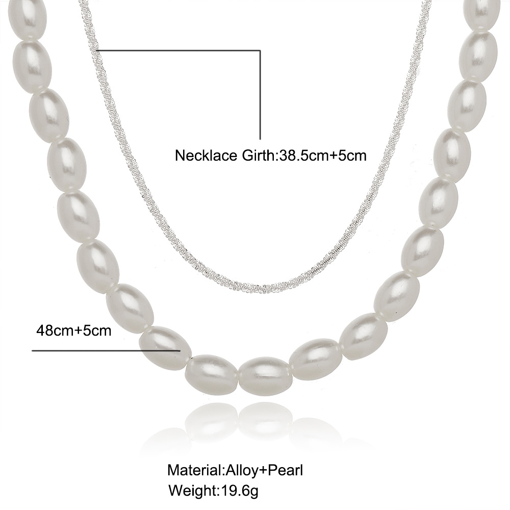 Korean Fashion Multilayer Necklace Pearl Necklaces for Women Diamond Jewelry Accessories