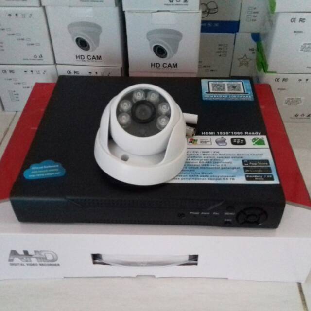PAKET CCTV 1080P 5MEGAPIXEL 1 KAMERA CCTV DVR 4 CH 4 CHANNEL TANPA HDD XMEYE FULL HD BISA ONLINE HP