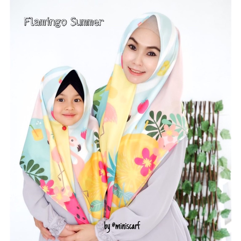 pre Order - Voal anak - hijab anak - flamingo