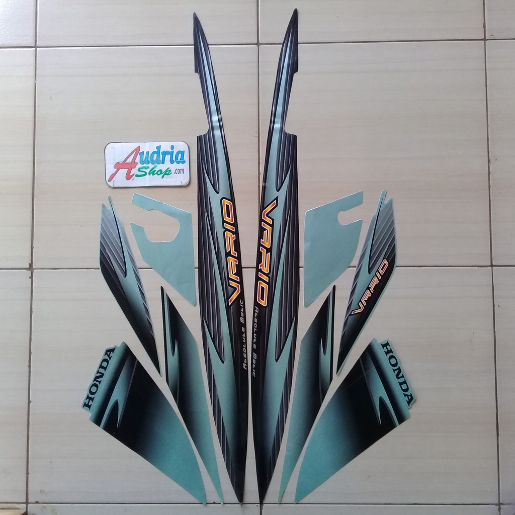 Stiker Striping Motor Honda Vario 110 2006 Hitam-hijau