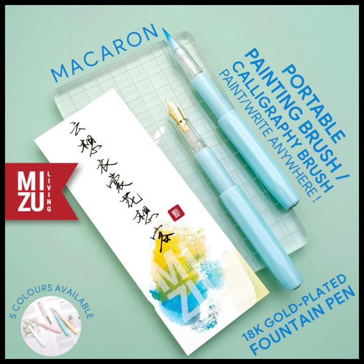 

Best Sale Mizu Macaron Portable Paint Brush Calligraphy Brush Fountain Pen 18K - Paintcal Brush,