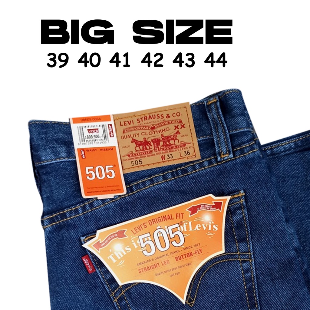 BIG SIZE Celana Panjang Jeans Pria  Jumbo Standar Levis 505 Original / Celana Panjang Pria Standar