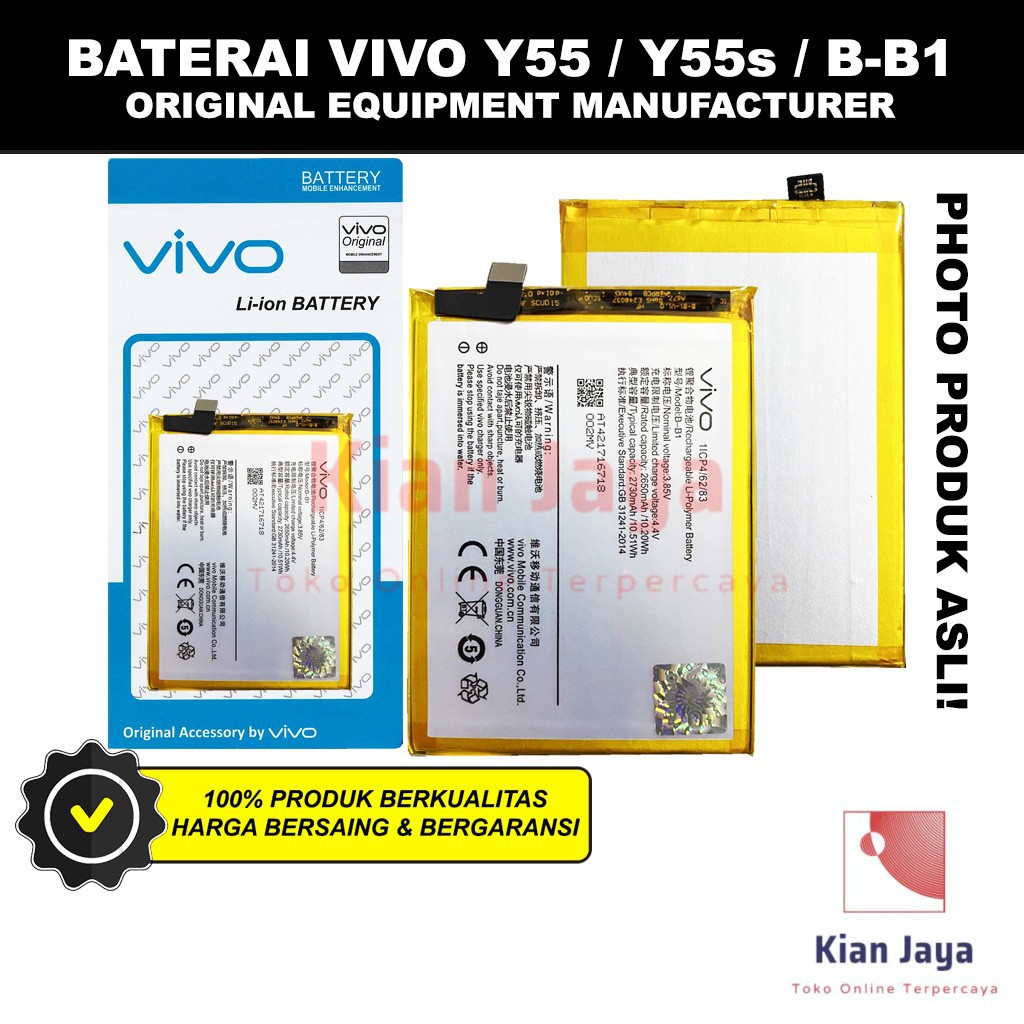 Baterai Vivo Y55 / Y55s / B-B1 Original OEM Batre Batrai Battery Hp BB1 Ori