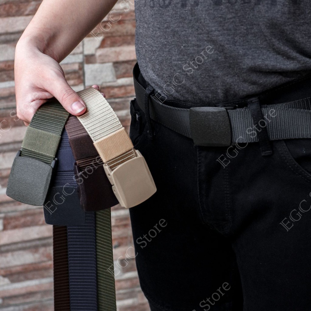 PROMO BEST SELLER !! IKAT PINGGANG PRIA CANVAS TACTICAL MEN BELT ANTI METAL DETECTOR - MC-NL-40