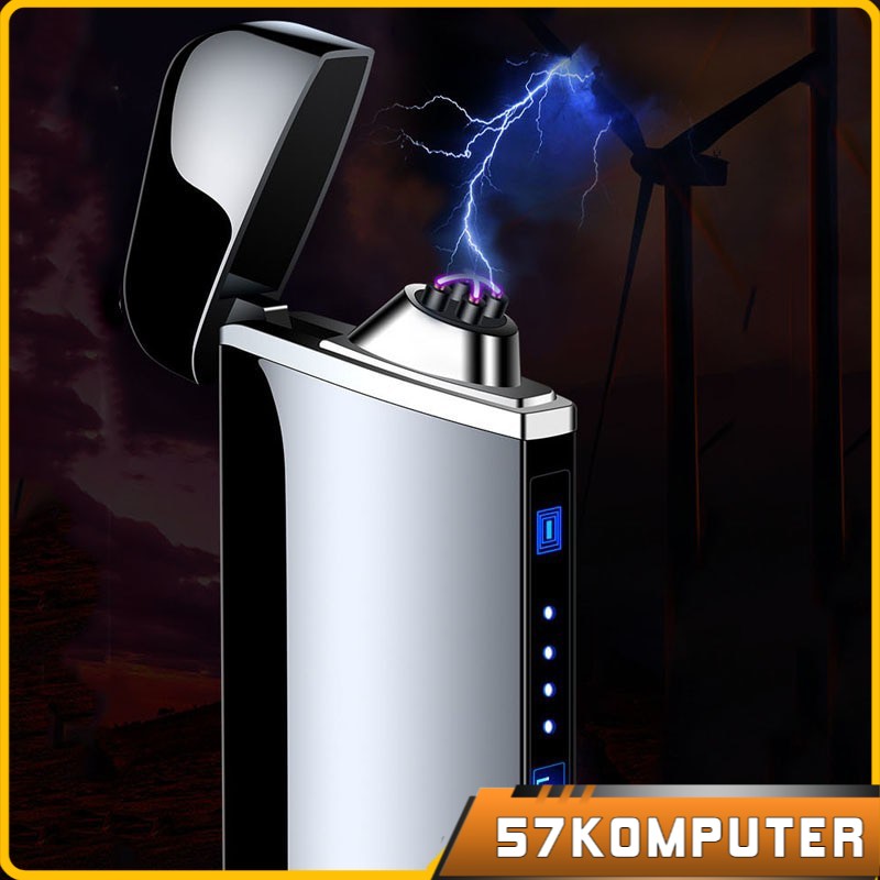 Korek Api Elektrik Plasma Pulse Arc Lighter LED USB Rechargeable