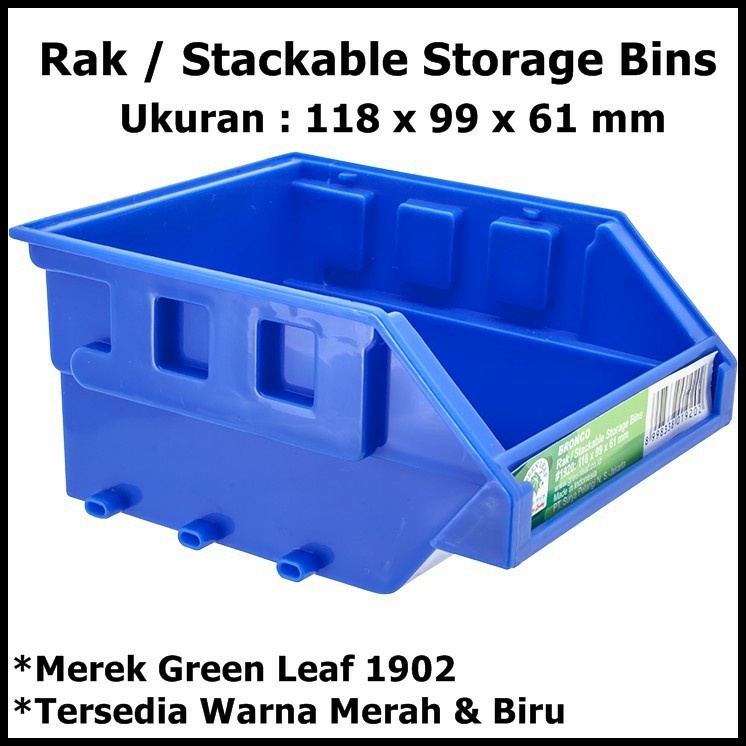 Rak Stackable Storage Bins Bronco Box 1920 Green Leaf