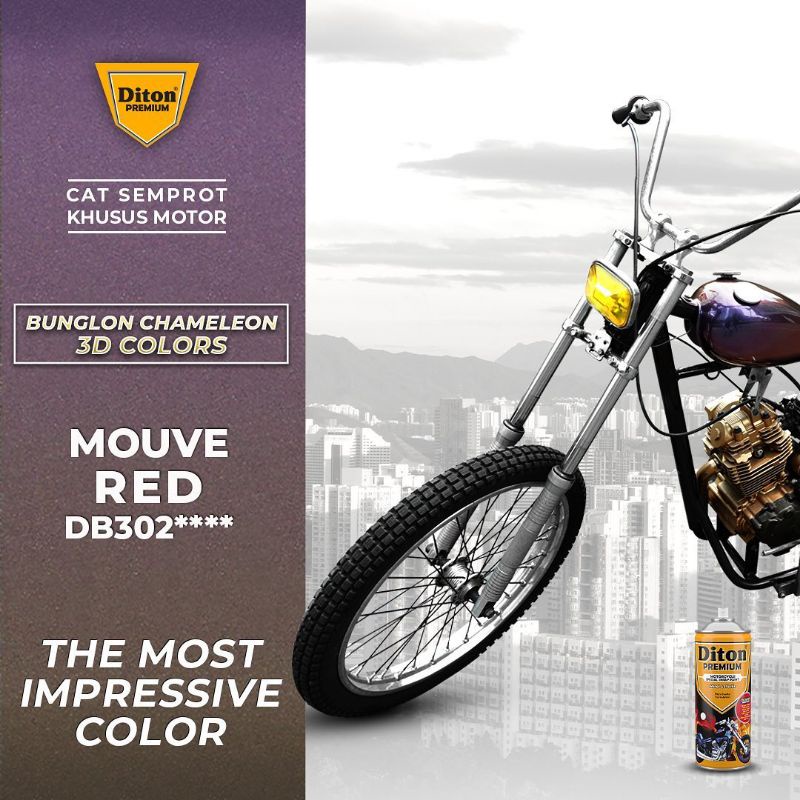 Pilok Bunglon Violet DB302 Chameleon Paket Diton Premium 4Klg Cat Semprot Sepeda Motor Mobil Velg Helm