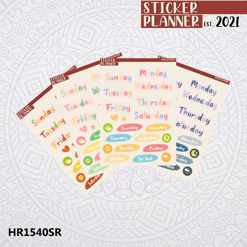 

Sticker Planner Nama Hari Daily Day Weekly | Sticker Sheet, Scrapbook, Studygram, Bujo, Journal