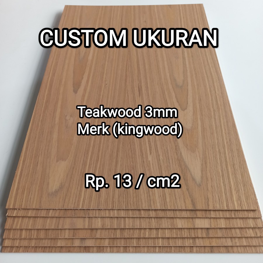 Teakwood 3mm custom ukuran
