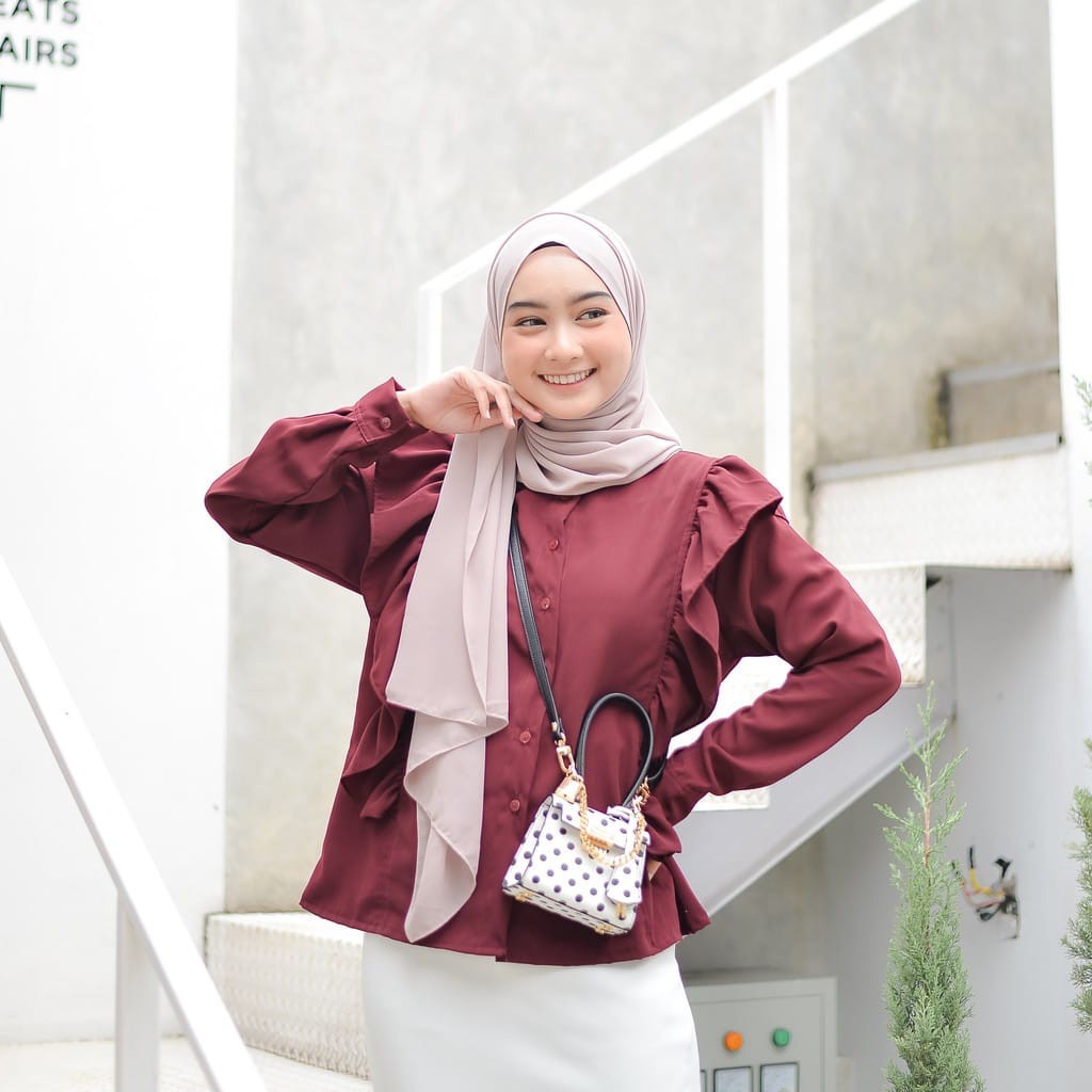 BEFAST - ZEC Blouse REIZY / Blouse Sulastri / Blouse Wanita Polos Casual / Blouse Bisa Di Pakai Wanita Hijab / Blouse Kekiniaan