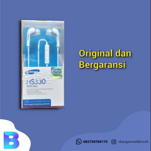 Earphone Samsung A70 / S4 Original (HS330) Putih