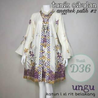  Tunik  Cibulan Anggrek Putih 2 Batik  Cantik  buat Kondangan 