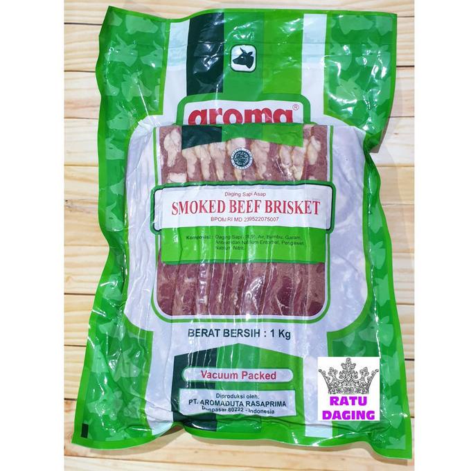 

MAKANAN BEKU / AROMA BEEF BACON / SMOKED BEEF BRISKET @1KG NON COD
