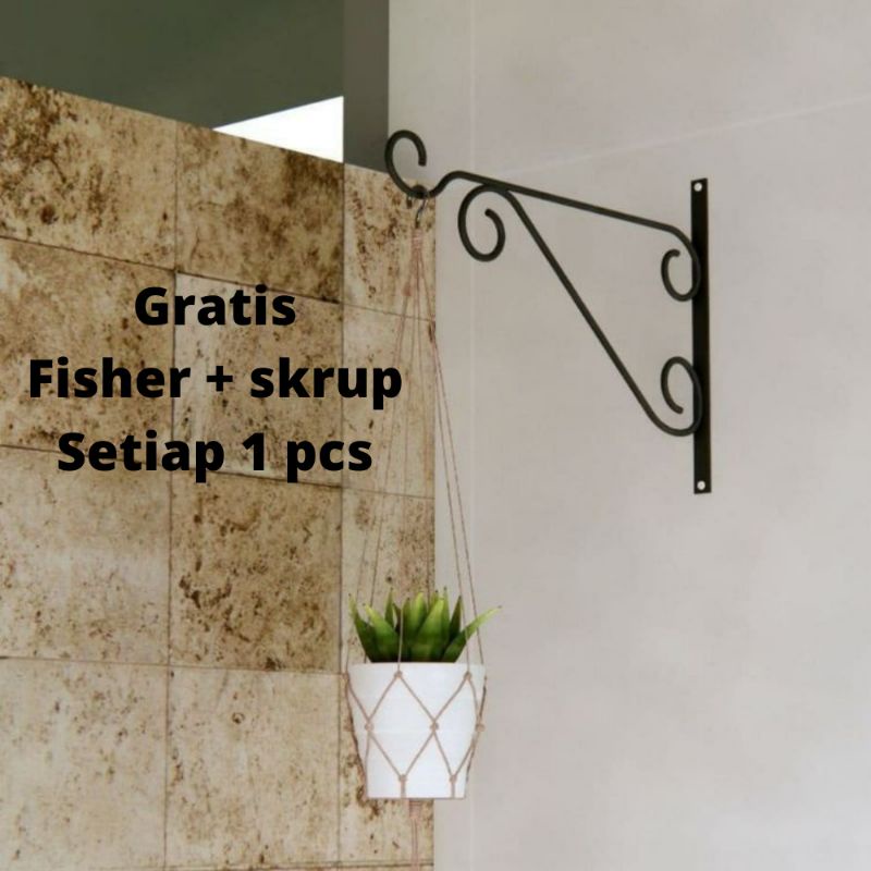 Gantungan Besi Dinding,Rak Bunga Gantung, Standing pot dinding, Gantungan bunga,gantungan pot tanama