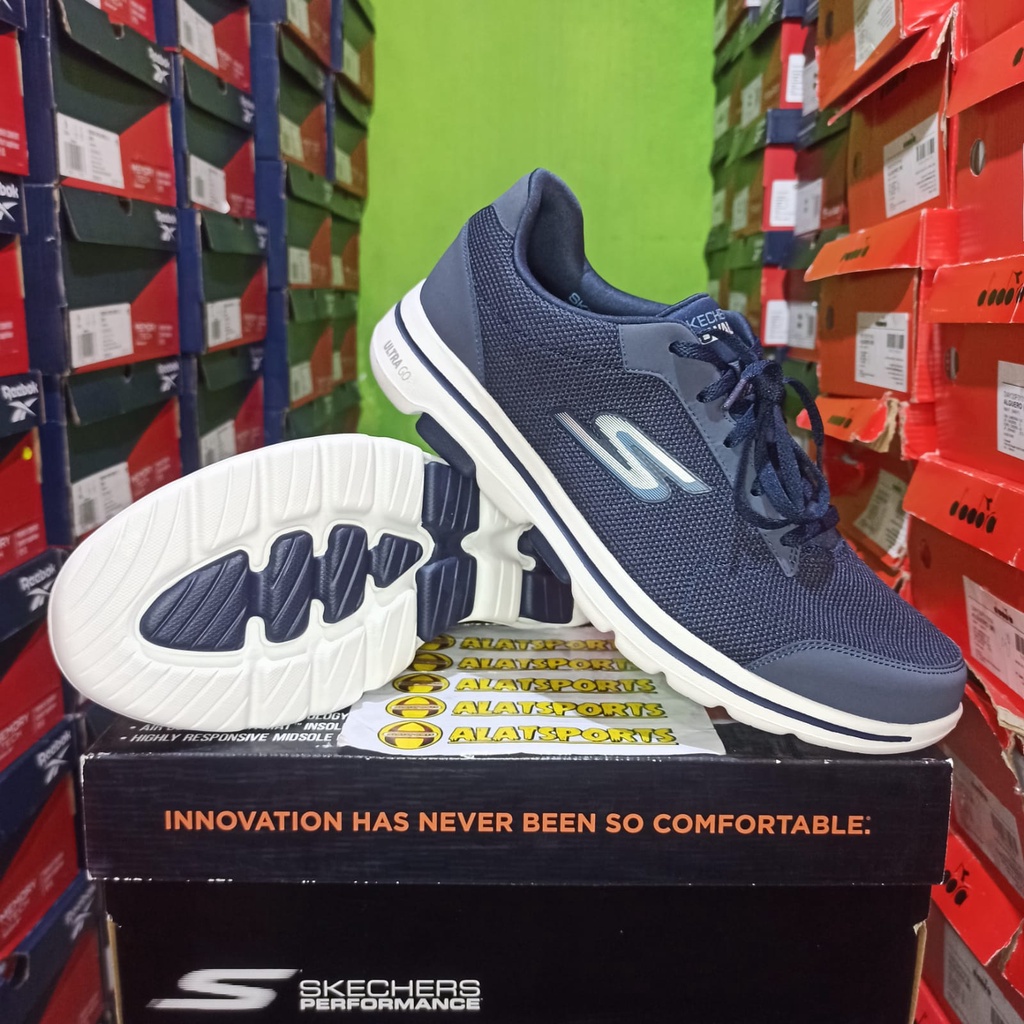 Skechers Go Walk 5 Demitasse 55519-NVBL Sepatu Sneaker Running Original