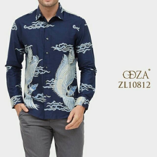 kemeja batik slimfit pria odza classic keren