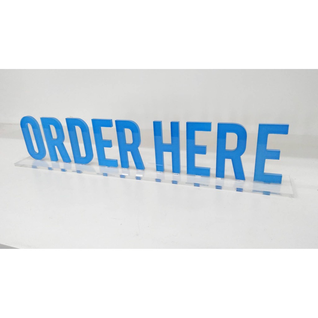 TULISAN ORDER HERE / PAJANGAN MEJA PESAN DI SINI / SIGN ORDER HERE / TULISAN  PESAN DI SINI