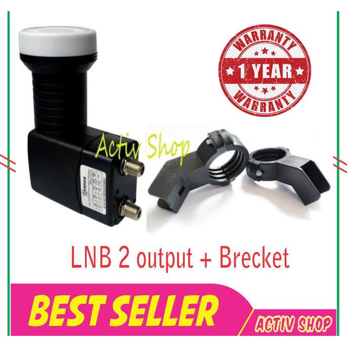 Venus LNB Ku Band 2 Output Plus Bracket Termurah
