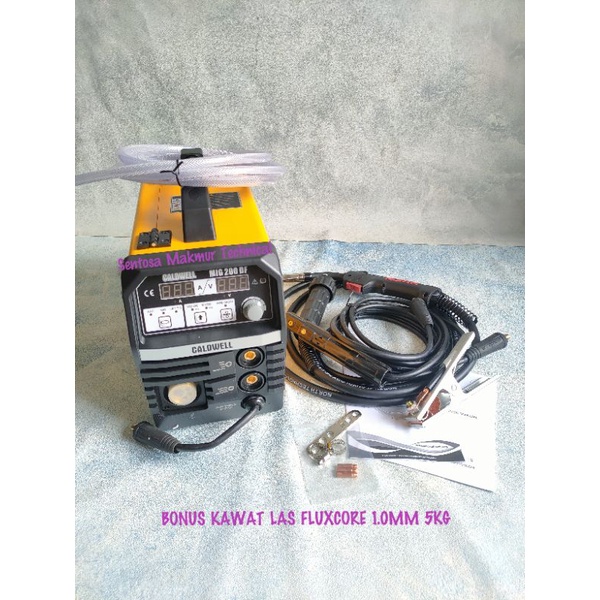 CALDWELL MIG 200 DF Inverter trafo Las Tanpa Gas Gasless CO2 200DF