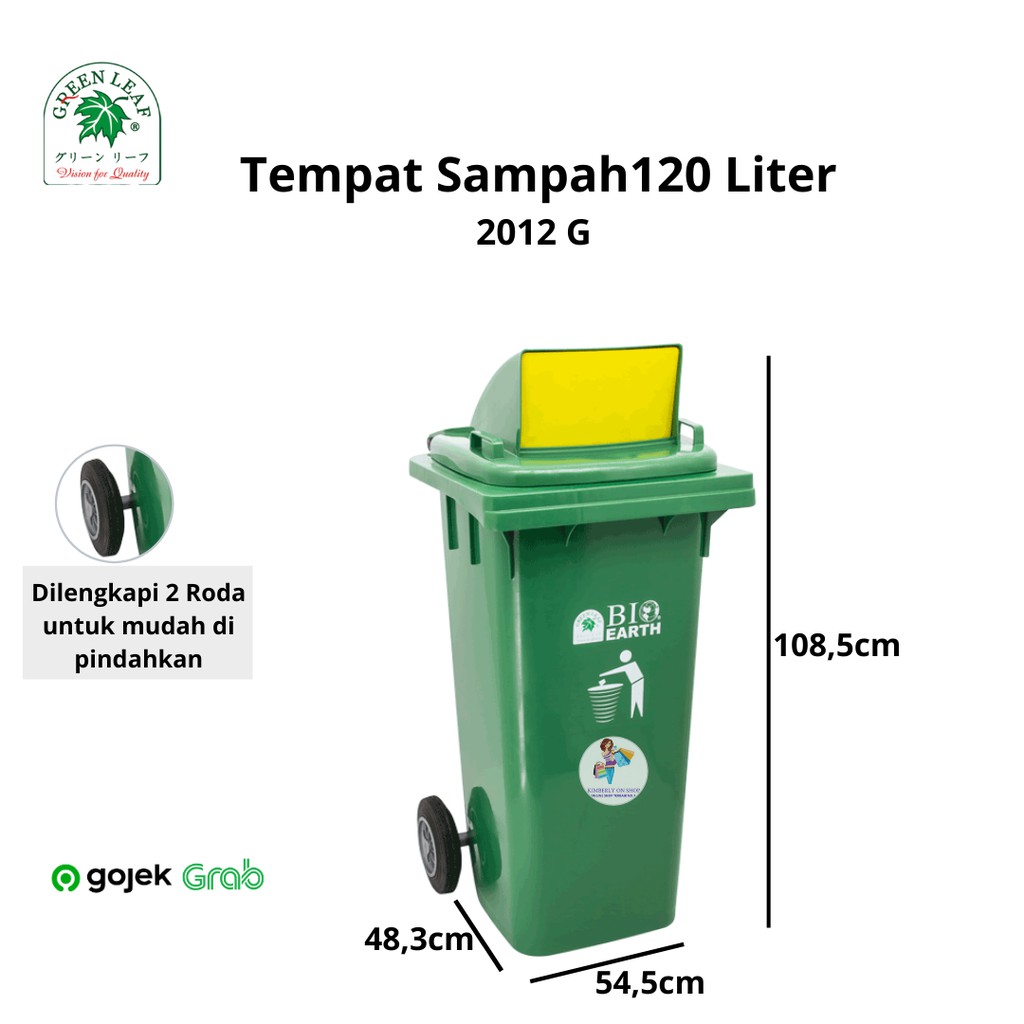 Tempat Sampah Bio Dustbin 120 Liter 2012 G Green Leaf