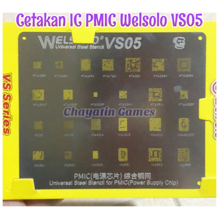 Cetakan IC HP Welsolo Type VS05 PMIC 25 in 1 Plat Cetakan IC HP 25 in 1