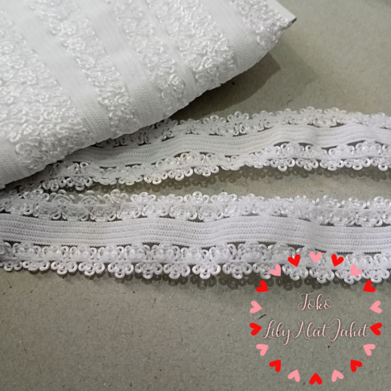 Karet Foe Motif 2cm - Putih