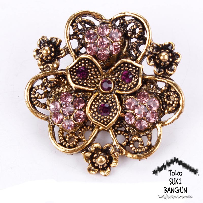 BRK 005-008 Bros Pin Mungil Bunga Wanita Fashion Flower Brooch Women