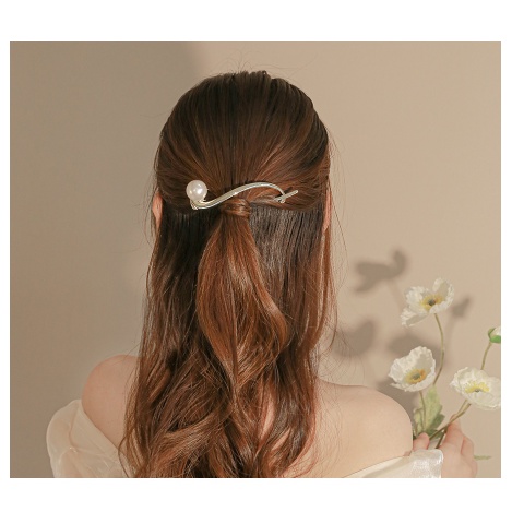 PREMIUM Jepit Rambut Klip aksen Mutiara 11CM - Jepit Rambut Ponytail - Jepit Otomatis Korean Style