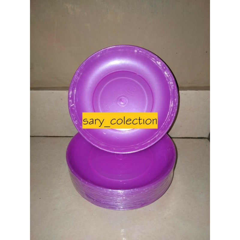 1 lusin piring lepek plastik / tatakan gelas / piring snack