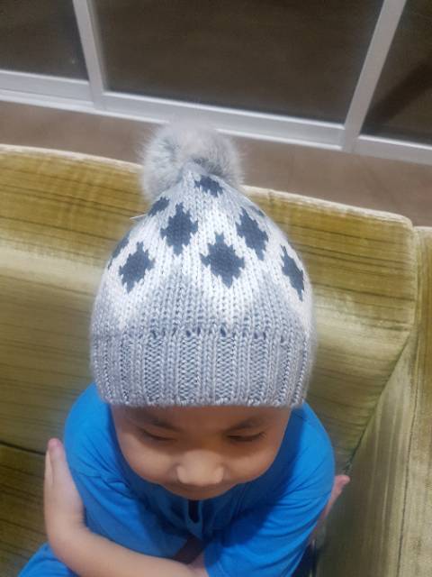 Original H&amp;M Beanie Winter Fur Hat Woman Kids Topi Kupluk Musim Dingin Wanita Anak