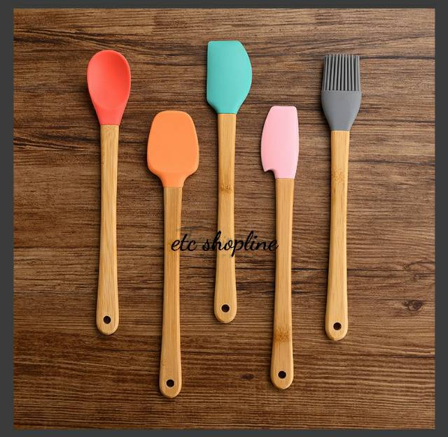 Colorful mini silicone utensil spatula set 5s