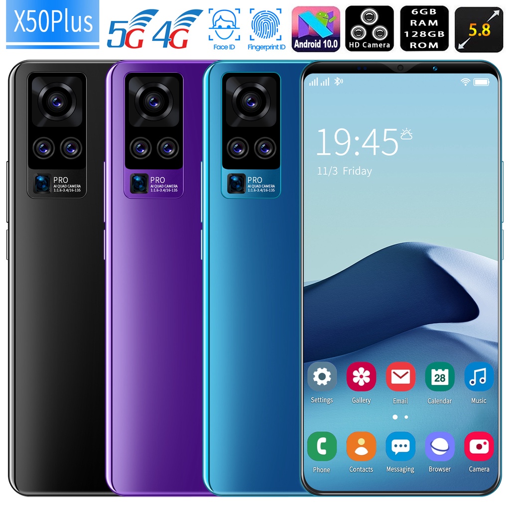 V1v0 X50 Plus hp Android 6.53 inci 6GB RAM + 128GB ROM Layar Penuh Dual SIM Dual Standby hp Murah HP