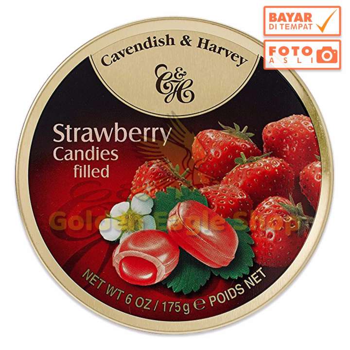 

STRAWBERRY DROPS FILLED by Cavendish & Harvey 175g - Permen Impor Jerman Murah