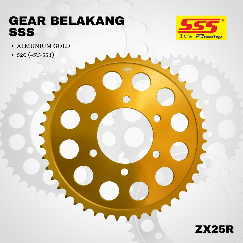 Gear gir NINJA ZX 25R sss 520 47 48 49 Alumunium Gold