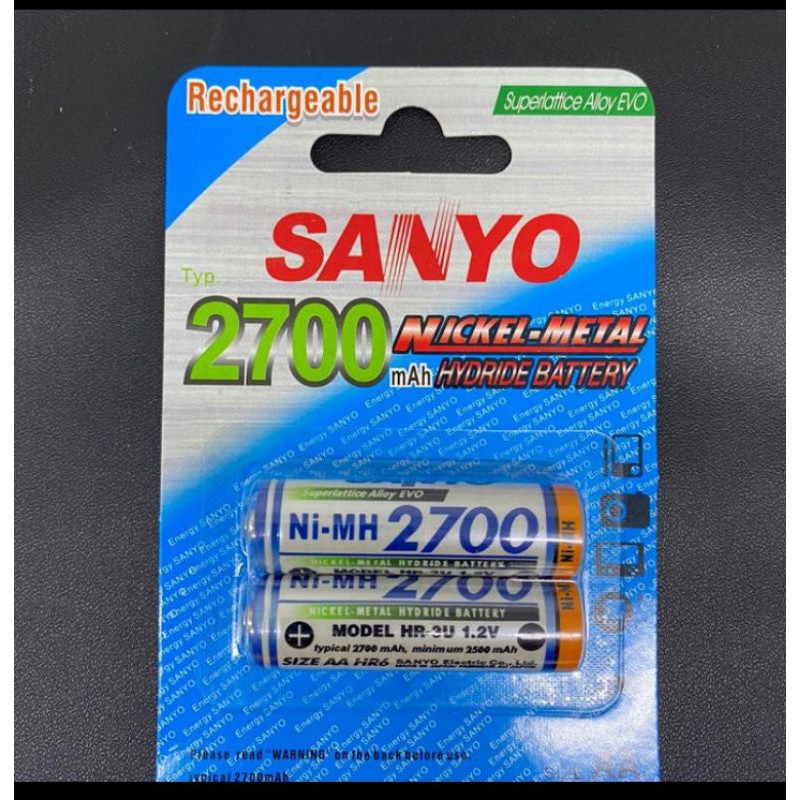 Baterai Charger Sanyo 2700 mAh AA Baterai Cas Sanyo 2700 mAh