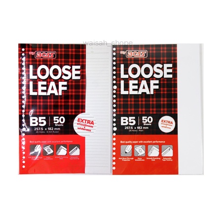 Jual Loose Leaf Garis Big Boss B5 50 Lembar Loose Leaf Polos Big Boss ...