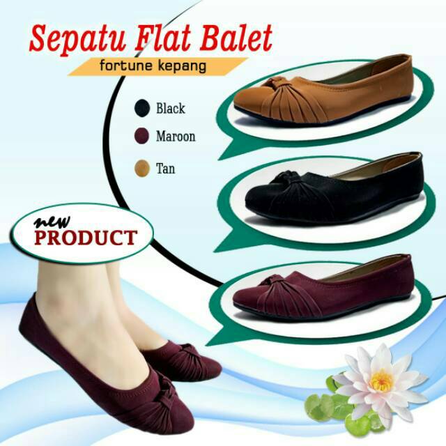 Sepatu wanita flat fortune motif kepang
