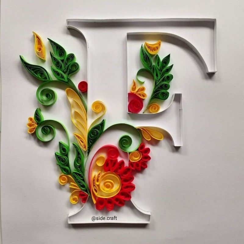 1 HURUF Quilling Art / Hiasan Dinding / Kado Wisuda / Kado Ulang Tahun / Souvenir / Atribut Seseraha