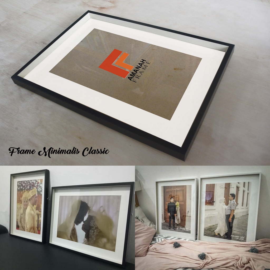 Amanah Frame - PAKET BINGKAI DAN CETAK FOTO 8R 10R 12R A4 A3 MINIMALIS BOX KLASIK PAJANGAN DINDING R