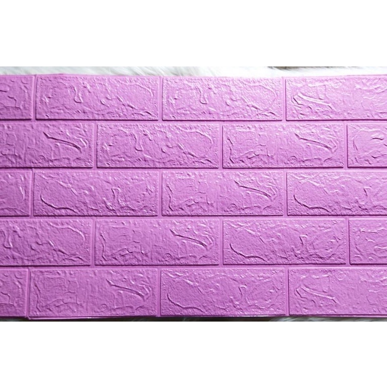 Wallpaper Dinding Foam 3D Kecil Motif Batu Bata / Wallpaper Dinding Foam GM509 / 521 [1KG=26PCS]-PURPLE