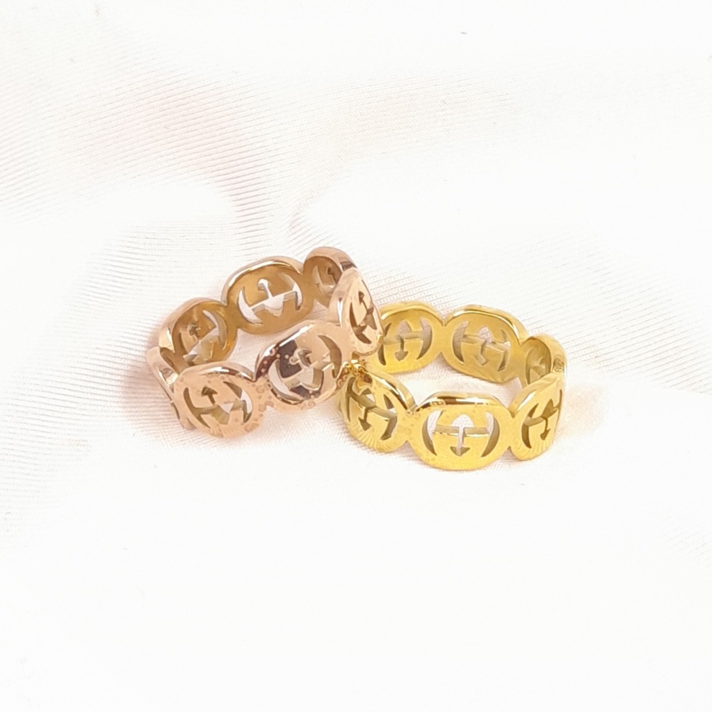 cincin titanium motif ukir GG