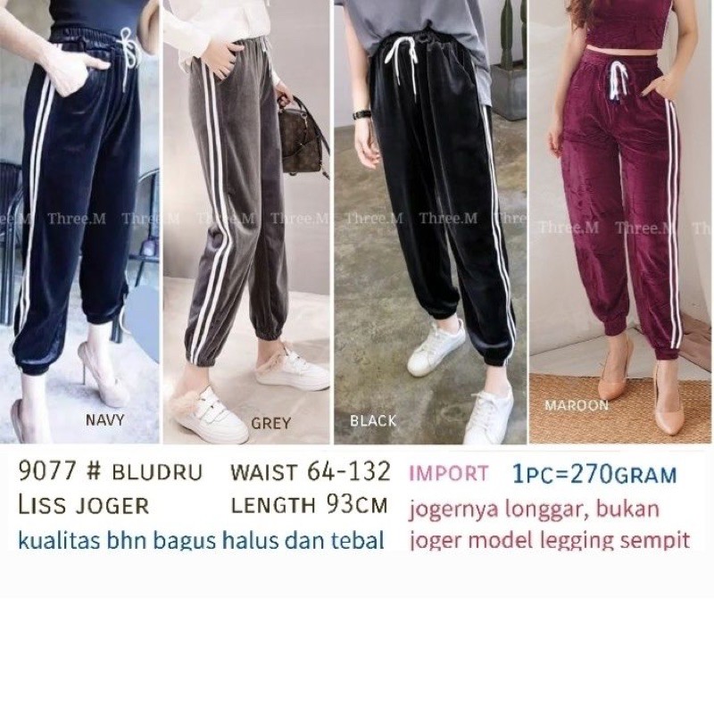 Celana beludru / velvet import / kulot wanita murah / bludru