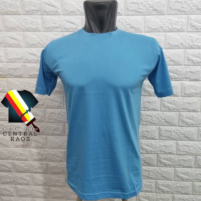 KAOS POLOS / BAJU POLOS BIRU MUDA Cotton Combed 30s Premium