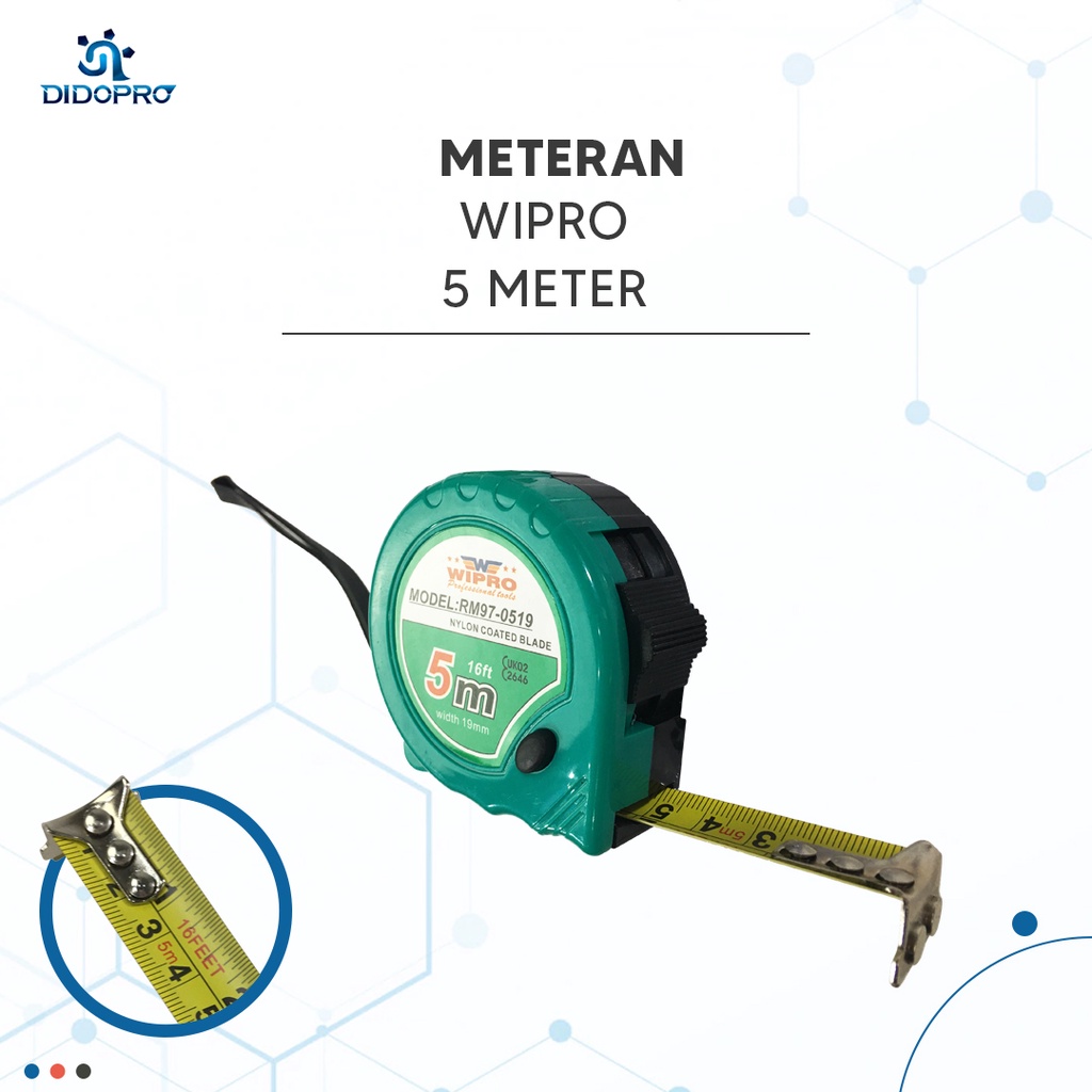 Meteran Wipro 5 Meter / Meteran Tukang / Roll Meter Panjang