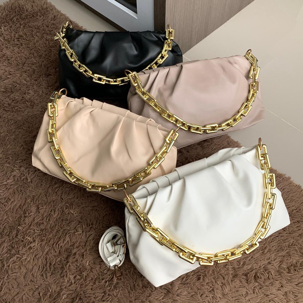 FANCY ACC GOLD l TAS SELEMPANG WANITA - SEVENTEENBAGS SVN17175