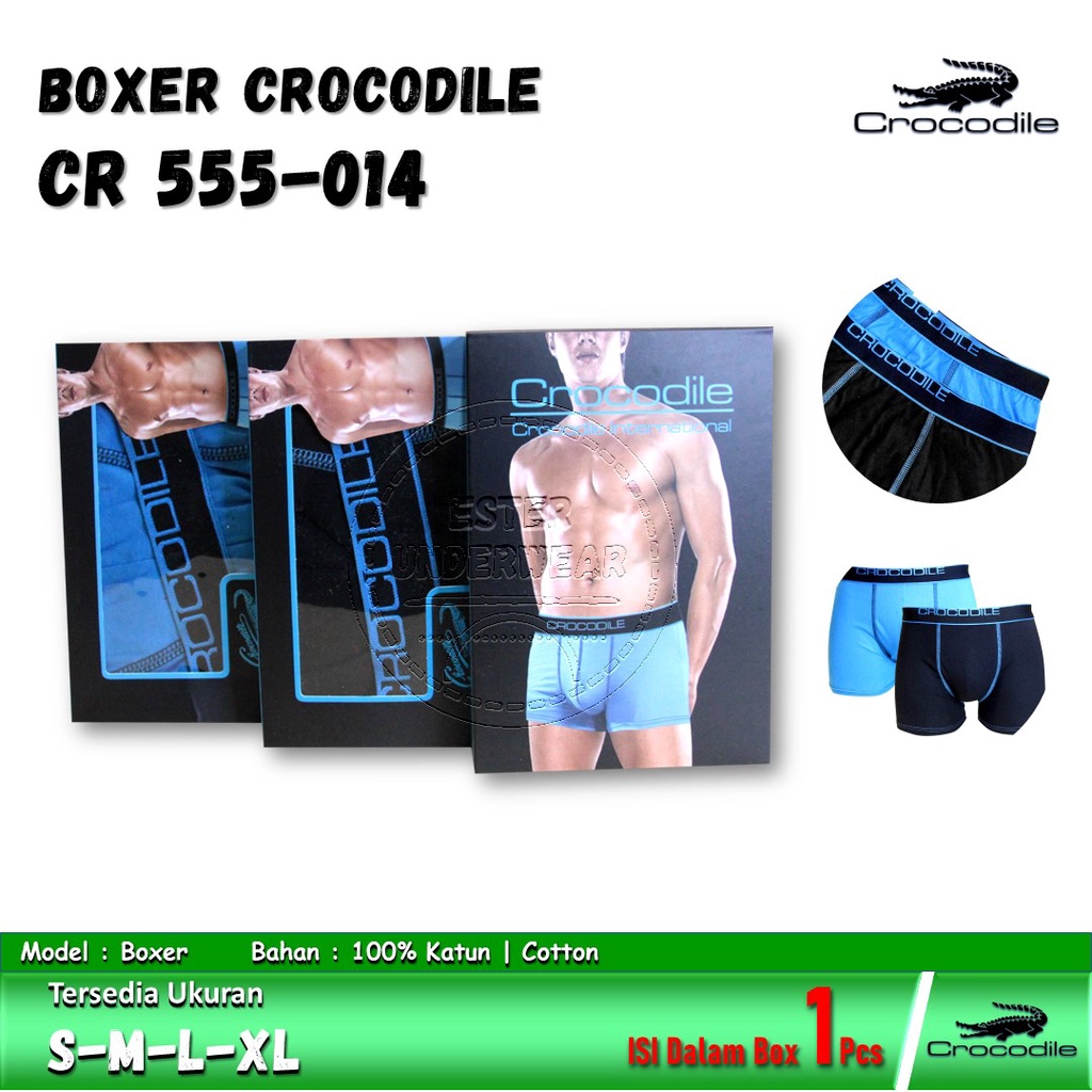 Celana Boxer CROCODILE BXCR 555-014 ISI 1 Pcs