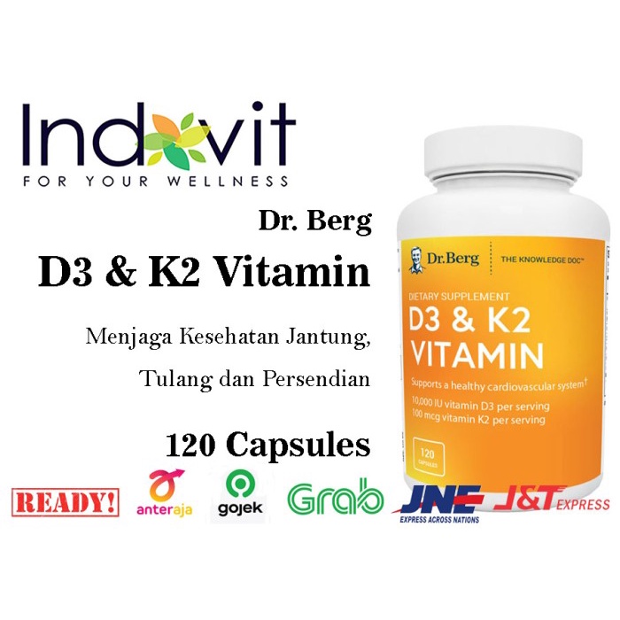 {cantikstore} Dr Berg D3  K2 Vitamin 120 Capsules ORI USA Limited